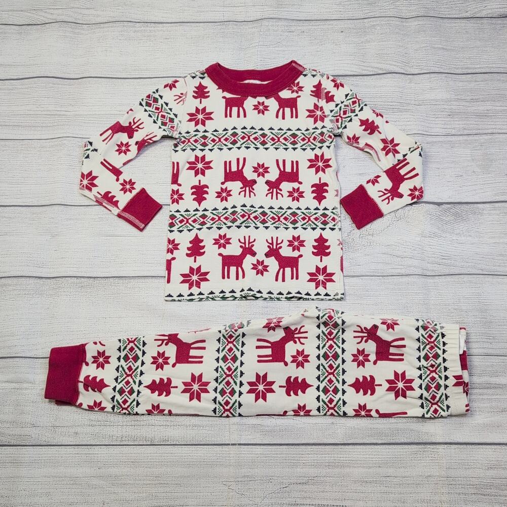 4 Hanna Andersson Deer Deer Long John Pajamas